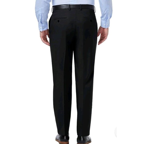 J.M. Haggar Men's Stretch Classic Fit Flat Front Suit Pants,BLACK, 38x30 HY00182 - Picture 3 of 12